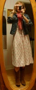 Dressing Over 50 Cowboy Boots With Cotton Sun Dress And Jean Jacket Dresses With Cowboy Boots Dressing Over 50 Womens Fashion Dresses Casual