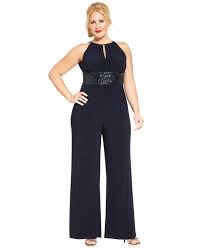 R M Richards Plus Size Wide Leg Sequin Jumpsuit Dresses Plus Sizes Macy S Jumpsuit Dress Sequin Jumpsuit Sequins Pants Outfit