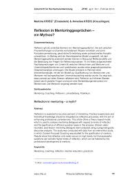 Hier der erste teil des fazits: Pdf Reflexion In Mentoringgesprachen Ein Mythos