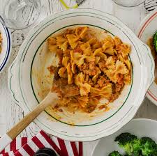 Bow Tie Pasta With Sausages Tomato Rosemary Recipe Little Dish