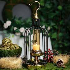 Gold Bird Cage Candle Holder 17 Tall Gold Black Bird Cage Metal Hanging Candle Holder Centerpiece With Glass Cylinder Tube With Images Wedding Floral Centerpieces Wedding Centerpieces Flower Centerpieces Wedding