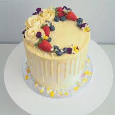 Linh Luu On Instagram Water Colour Lemon Curd Cake With Madagascan Vanilla White Choc Drip Lemon Curd Cake Drippy Cakes Cake