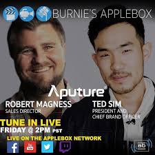 DON'T MISS THIS‼️ Aputure!! Ted Sim and Robert Magness will join Nick  Zgradic and myself Craig Burnie Burns on: BURNIE'S APPLEBOX‼️ TODAY‼️  Friday 04/17/20 at: 🕑 2:00pm (PDT) 🕔 5:00pm (EDT) Great