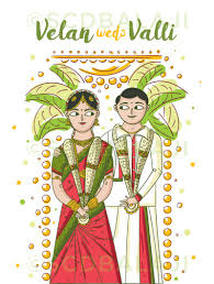 Fun And Caricature Style South Indian Wedding Invitation Card Wedmegood Wedmegood Indian Wedding Cards Indian Wedding Invitations Bride And Groom Cartoon