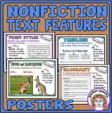 Nonfiction Text Features Posters Mini Anchor Charts For Word Walls Reference