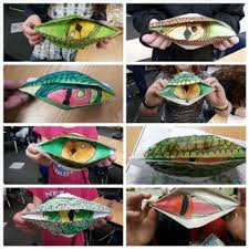 Blinking Dragon Eyes Art Lesson Dragon Origami Art Lesson Dragon Eyes Easy Art Projects Art Projects For Teens Kids Art Projects