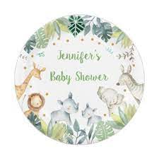 Safari Jungle Baby Shower Green Gold Paper Plate Zazzle Com In 2021 Green Baby Shower Jungle Baby Shower Baby Shower Napkins