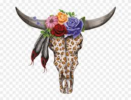 Perfect graphic for wedding invitations, greeting cards, photos, posters. Bull Skull And Flower Clipart 2208133 Pikpng