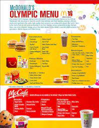 Mcdonald S Menu At Olympic Venue Restaurants Mcdonald Menu Mcdonalds Fast Food Places
