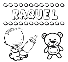 Juegos de pintar o colorear: Dibujo Del Nombre Raquel Para Colorear Pintar E Imprimir