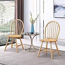 Amazon Com Waterjoy Wood Chairs Set Of 2 Vintage Winds Side Dining Chair Winsome Wood Windsor Seatin Side Chairs Dining Dining Chairs Wooden Kitchen Chairs