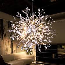 Gdns 8 Pcs Led Lights Chandeliers Firework Crystal Stainless Steel