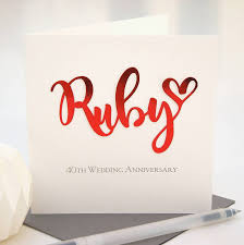 Not every anniversary year theme is known and celebrated by the majority of couples in the country, but the 40th anniversary is one of the main years linked with a specific material to be widely regarded. 40th Wedding Anniversary Gifts 31 Of The Best Ruby Inspired Ideas