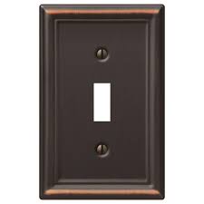 Hampton Bay Ascher 2 Gang Toggle Steel Wall Plate Aged Bronze 149ttdbhb The Home Depot