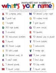 Name Workout What S Your Name Workout For Beginners In 2020 Physical Activities For Kids Elementary Physical Education Workout For Beginners
