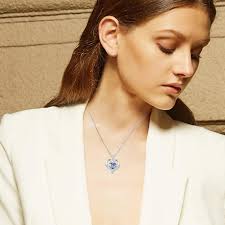 spkoueh Forever Love Pendant Necklace,Show your charm，women's birthday  stone zirconia, jewelry gift for women's wife and girlfriend