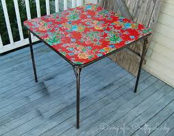 Diary Of A Crafty Lady Card Table Rehab Card Table Makeover Painted Patio Table Table Cards