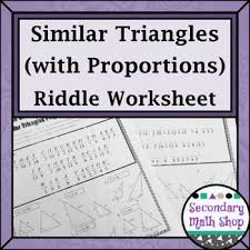 Similar Triangles Proportions Practice Riddle Worksheet Similar Triangles Worksheets Secondary Math