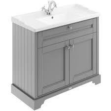Add style and functionality to your bathroom with a bathroom. Hudson Reed Old London Storm Grey 1000mm Floor Standing Vanity Unit 1th Basin Lof207 Floorstanding Vanity Units From Taps Uk