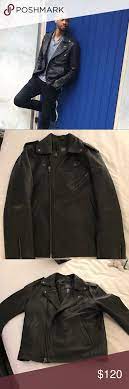 Gray Saks Fifth Avenue Leather Biker Jacket Leather Biker Jacket Biker Jacket Leather