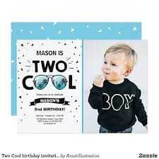 Birthday Party Ideas For 2 Year Old Boy In October Two Cool Birthday Invitation Boy 2nd Birthday Blue Zazzle Com 2nd Birthday Boys 2nd Birthday Invitations Boy Birthday Invitations
