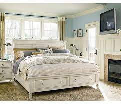 Boston Interiors Chesterfield King Platform Storage Bed Cotton Coastal Bedroom Furniture Bedroom Furniture Sets White Bed Frame