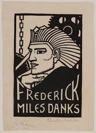 Percy Neville Barnett Frederick Miles Danks Egyptian Bookplates Design Art Deco Graphic Design Art Prints Exlibris Book Book Plates Ex Libris Linocut