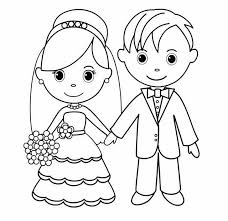 Bride And Groom Line Art Drawing Page Wedding Coloring Pages Coloring Pages Simple Cat Drawing