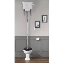 Antique collector vintage toilet tank lids. Empire Art Deco High Level Toilet Old Fashioned Bathrooms