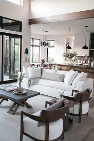 Room combo designs are also a great idea when you have an open floor plan as it can be tricky to decide where the furniture goes or what decor would be perfect for each or both rooms. Modern Neutral Living Room Design Kitchen Design And Modern Dining Room Design Open Living Room Design Neutral Living Room Design Farm House Living Room