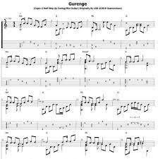 Lisa Gurenge Kimetsu No Yaiba Easy Guitar Easy Guitar Guitar Sheet Music