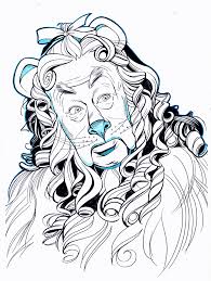 Oz Cowardly Lion Portrait By Jerome K Moore On Deviantart Wizard Of Oz Color Lion Coloring Pages Wizard Of Oz Characters