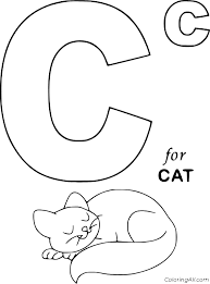 Latin letters in all variations in our collection of coloring pages. Letter C And A Sleeping Cat Coloring Page Coloringall