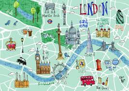 London Illustrated Map Giclee Print Illustrated carte London - Etsy France