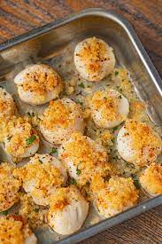 Cooking scallops at home is surprisingly fast and easy, and this baked recipe will have you adding the seafood to your regular rotation. Crispy Baked Scallops With Buttery Panko Topping Dinner Then Dessert