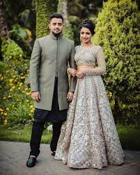 Trending Color Brides In Grey Wedding Outfits Look Shinier Than The Stars Couple Wedding Dress Wedding Dresses Men Indian Wedding Outfits For Groom