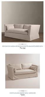 Copy Cat Chic Find Restoration Hardware Belgian Shelter Arm Slipcovered Sofa Furniture Furniture Slipcovers Furniture Restoration