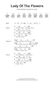 Do you remember the lyrics of the old song, an english country garden? Lady Of The Flowers Sheet Music Donovan Guitar Chords Lyrics
