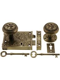 Rim Locks For Doors 3 1 4 X 4 1 8 Decorative Lock Set In Antique By Hand Finish 115 99 Antique Hardware Victorian Fashion Lock Set