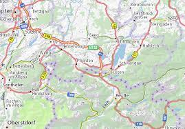 Die vektor landkarte kärnten enthält das höhenrelief der alpen mit höhenfarben, seen, flüsse sowie landeshauptstadt und bezirkshauptstädte und vieles mehr. Michelin Landkarte Weissensee Stadtplan Weissensee Viamichelin