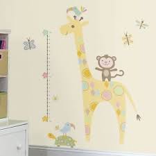 Details About Tribal Baby Animal Growth Chart Wall Decals Giraffe Room Decor Stickers Monkey