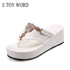 Flip Flops Shoes Women Platform Sandals Rhinestone Sandals Ladies Sandals Beach Shoes Slippers White Black Size 42 43 Buy At The Price Of 24 99 In Aliexpress Com Imall Com A pair of ladies' slippers is convenient and easy to wear. imall