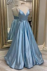 Light Blue Prom Gown In 2021 Light Blue Prom Dress Cheap Prom Dresses Long Blue Evening Dresses