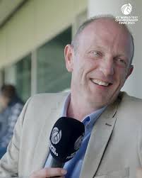 An iconic encounter 🤩, When Football broadcaster Peter Drury met his  commentary idol Harsha Bhogle at The Oval 📽️, #WTC23 #cricket #AUSvIND