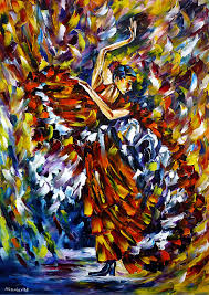 Flamenco Tanzerin Iv By Mirek Kuzniar Ol Auf Leinwand Spachteltechnik Impressionismus Olmalerei Tanzen Spanien Musik Malerei Idee Farbe Spachteltechnik