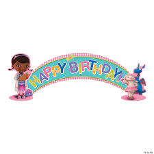Doc mcstuffins is back here on our website, and today dear kids she is bringing her very first 2020 doc mcstuffins table tennis game for girls and boys you and doc mcstuffins will be one team, and you will play against the mrs hippo character. Doc Mcstuffins Birthday Paper Banner Oriental Trading