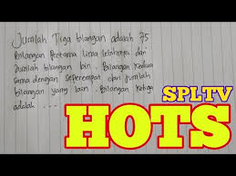 Penerapan sistem linier, kuadrat dan dua variabel. Jumlah Tiga Bilangan Adalah 75 Soal Hots Spltv Youtube