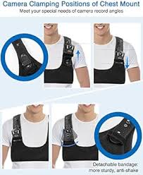 BOBLOV Body Camera Chest Mount, Dual Shoulder Vest for All Body Camera,  Body Camera Harness, Durable Compact Velcro Wearing with Adjustable Size,  Support Max 1.2m/3.9ft and Min 1.1m/3.6ft Chest Size : Buy