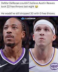 DeMar DeRozan was in disbelief looking at Austin Reaves' free throw  attempts last night 😂