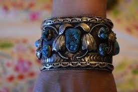 Heavy Spectacular Ornate RIP Navajo Jerry Roan Seafoam Kingman Turquoise  Cluster Bracelet Cuff 124 Grams